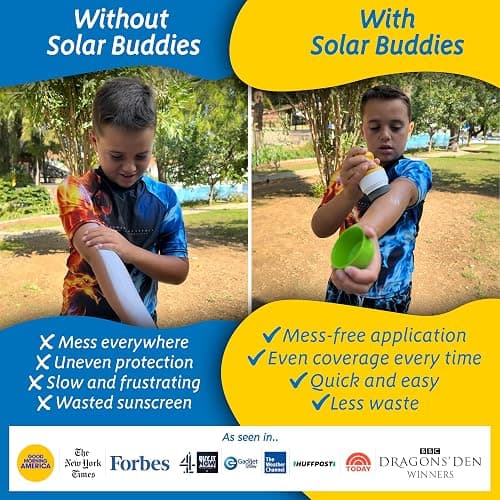 Solar Buddies Sunscreen Applicator – Full Blue– Refillable Roll-on Sponge for Sunscreens & Lotions – For Kids, Adults & Families – Holds 3.4Fl Oz – Perfect for Travel thumbnail 3
