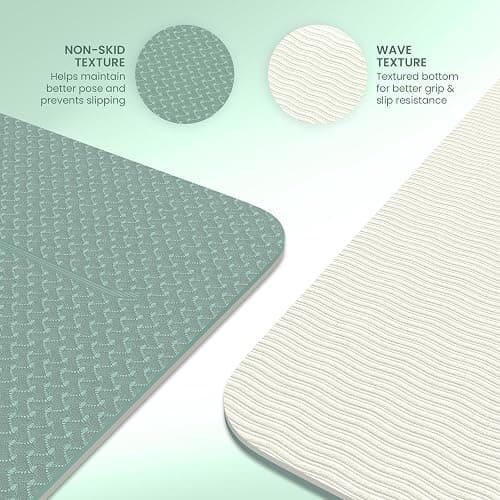 Yogii Yoga Mat - Non-Slip 6mm Thick TPE & Travel-friendly Yoga Mat - Perfect for Home & Gym Exercise Fitness & Pilates - With Laser Alignment Guides for Men & Women thumbnail 3