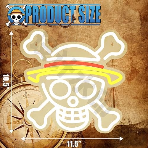 GALLIA Anime Theme One Piece LED Neon Sign for Wall Decor, Dimmable Anime Light Up Display, Kids Bedroom Game Room Decoration, (HZ) thumbnail 2