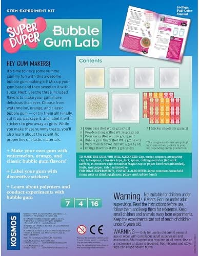 Thames & Kosmos Super Duper Bubble Gum Lab STEM Experiment & Activity Kit | Make Your Own Yummy Bubble Gum in 3 Flavors! | Learn About Science of Elastic Materials | Food Ingredients Included Small thumbnail 2