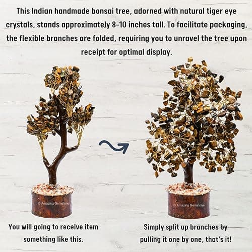 Gold tigers eye crystal tree of life thumbnail 4