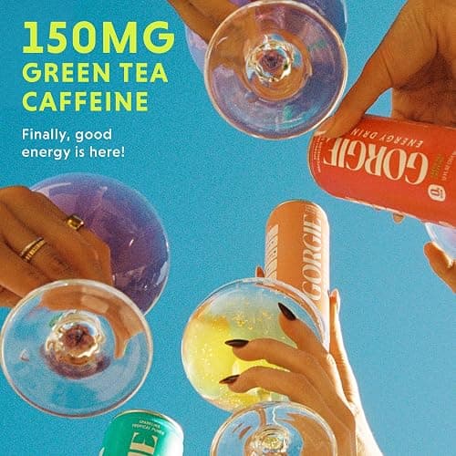 GORGIE Sugar Free Natural Energy Drinks, BestSellers Variety (12 Pack) - Healthy Energy Drinks - Natural Coffee Replacement with Green Tea Caffeine and Biotin - 150mg Caffeine, Vegan, & Low Calorie thumbnail 3