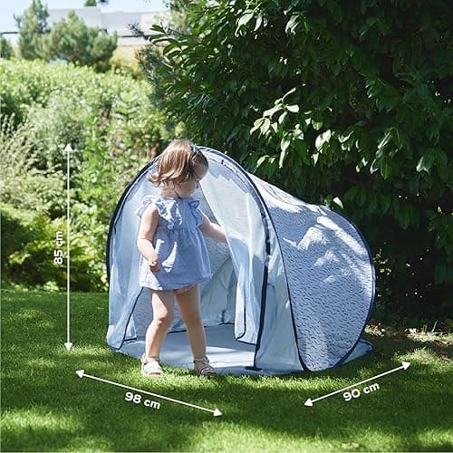 Babymoov Anti-UV Blue Waves Tent UPF 50+ Sun Protection with Pop Up System for Easy Use & Transport (Summer 2024 Edition) - Blue Waves thumbnail 7