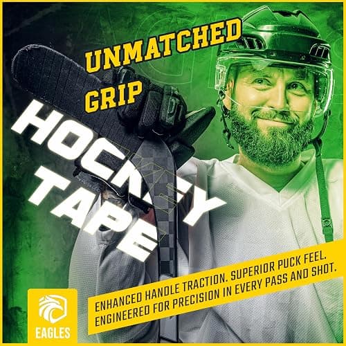 EAGLES Hockey Tape Multipurpose Cloth Tape Roll for Lacrosse Baseball & Softball Bats, Rackets, Pullup Bars, Gardening Tools, Easy Tear Over Grip - Multi Sport Handle Tape - Sports Gift (White) thumbnail 7