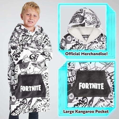 Fortnite Blanket Hoodie for Boys Teens Oversized Fleece Pullover Hooded Sweatshirt Wearable Blanket Gamer Gifts for Boys thumbnail 4