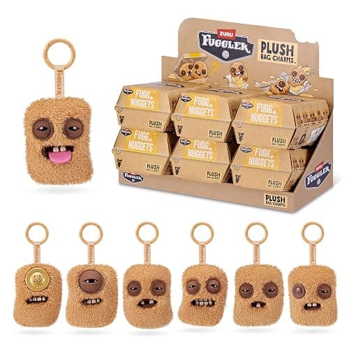 Fuggler Fugg Nuggets 3.5 Inch Plush, 6PK Keyring Collectible by ZURU Featuring Funny Ugly Monster Designs with Human‑Like Teeth, Wild Expressions, Durable Clip, and Portable Chaotic Personality - Image 1