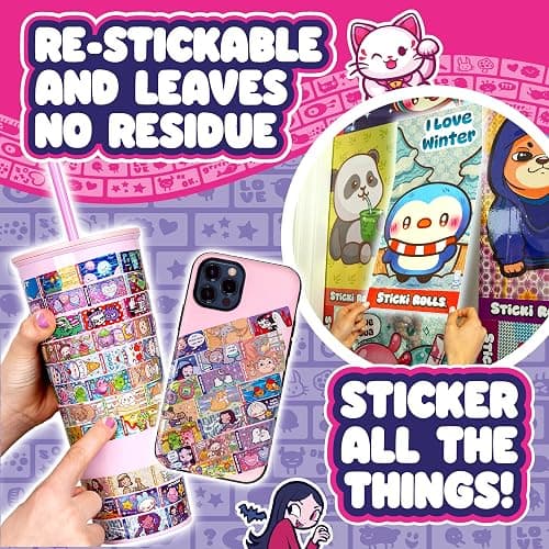 Sticki Rolls Sticki Rolluxe Series 2 - The Original Wearable Shareable Glam Handbag and Craft Kit | Includes 3 Jumbo Stickies, Supplies for 10 Toy Bracelets & 2 Pendants (Teal) thumbnail 7