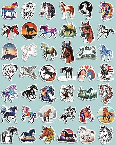 100 Pcs Horse Stickers for Kids Girls Women, Cool Horse Party Favors & Decorations Gifts, Waterproof Stickers for Water Bottle Laptop Scrapbook thumbnail 5