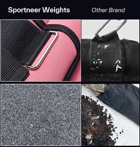 Sportneer Adjustable Ankle Weights Set - 1 Pair (2-10 lbs) Removable Sandbags for Women & Men, Comfortable Neoprene Leg Weights for Walking, Running, Pilates, Yoga, Home Workout & Physical Therapy thumbnail 2