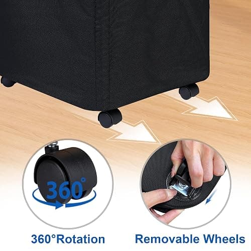 efluky Laundry Basket with Wheels, Tall Rolling Laundry Hamper with Lid and Removable Bag, Aesthetic Dirty Clothes Hamper on Wheels for Laundry Room, Bedroom, Dorm and Bathroom, 100L Black thumbnail 5