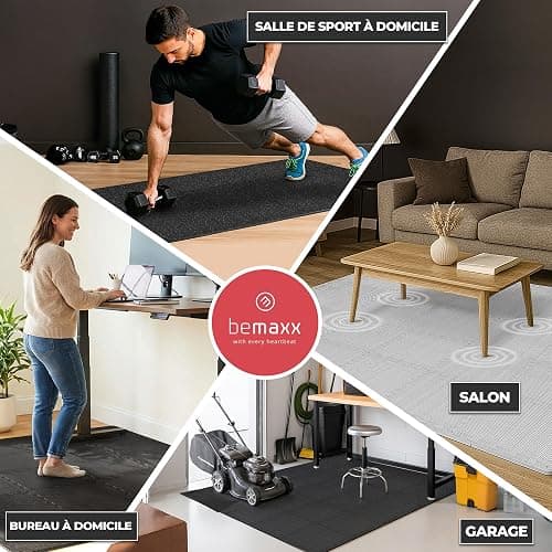 Tapis de Fitness Protection de Sol Salle de Sport - Dalles en Mousse sans BPA + Bordures | Matelas Puzzle Tatami EVA Caoutchouc pour Matériel Gym Banc de Musculation Course Garage Piscine Isolation thumbnail 8