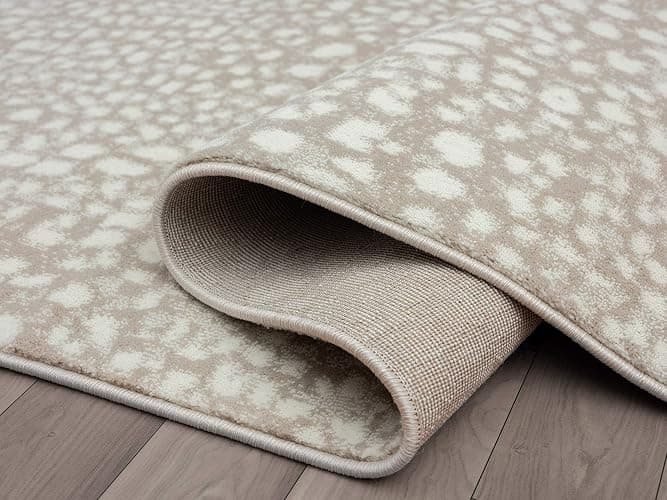 Abani Beige Cheetah Print 5'3" x 7'6" Area Rug Rugs, Arto Collection - Contemporary Durable Accent Rug thumbnail 7