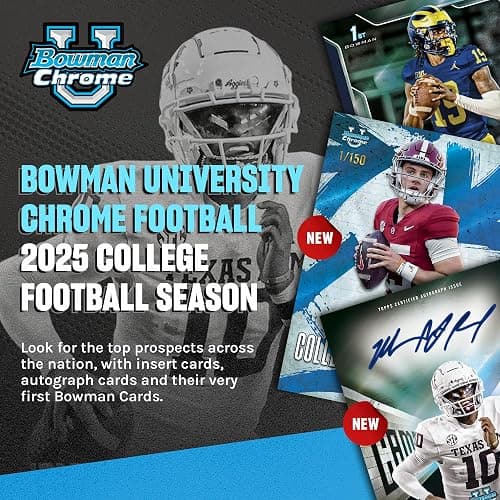 2025 Bowman University Chrome Football - Factory Sealed - Mega Box thumbnail 3
