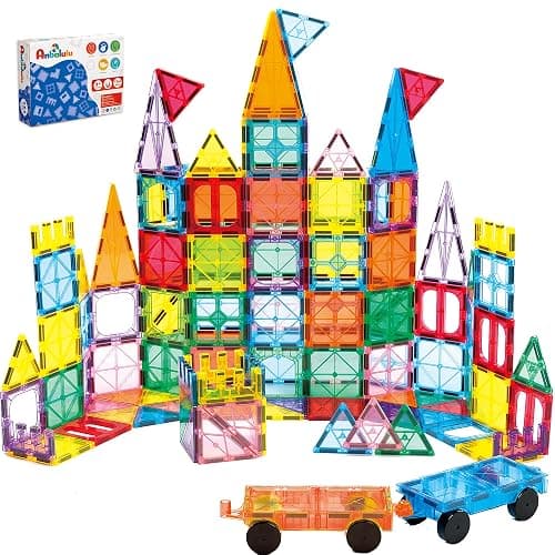 Anbalulu Magnetic Building Tiles, 134PCS Large Magnet Building Set,Magnetic Blocks, 3D STEM Stacking Toys, Magnets Toy for Kids Boys Girls - Image 1