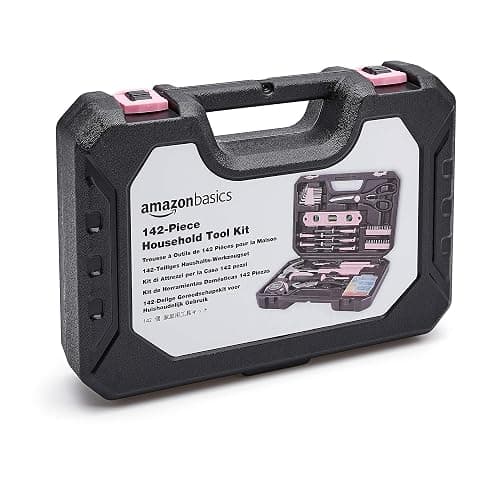 Amazon Basics Household Tool Kit With Storage Case, 142 Piece, Pink, 13.39 x 9.25 x 2.95 inch thumbnail 8
