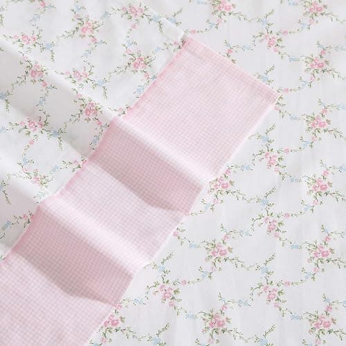 Laura Ashley - Sheet Set, Breathable Percale Cotton Bedding, 200 Thread Count, Deep Pocket, Chic Home Decor (Lynda Pink, Full) thumbnail 4