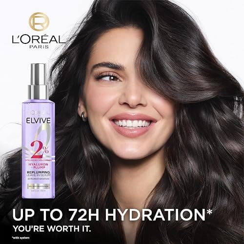 L'Oreal Paris Elvive Hyaluron Plump Moisture Plump Hair Serum for Dehydrated, Dry Hair with Hyaluronic Acid Care Complex, Paraben-Free, 4.4 Fl Oz - Sandalwood - 4.4 Fl Oz (Pack of 1) thumbnail 3