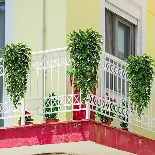 Sggvecsy 4 Pack Artificial Hanging Plants Fake Hanging Plant Faux Hanging Eucalyptus Plants UV Resistant Plastic Plants for Indoor Outdoor Room Wall Wedding Patio Porch Decor thumbnail 4
