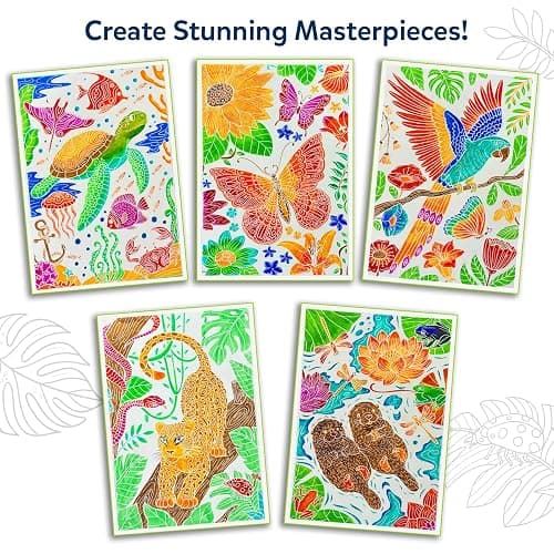 Skillmatics Paint-Over Art – Magical Art & Craft Kit for Tweens & Teens | Animals, Calming Painting Activity, Stunning Paint with Color Art, Painting Kit & Gift for Girls Ages 6, 7, 8, 9 & Up thumbnail 4