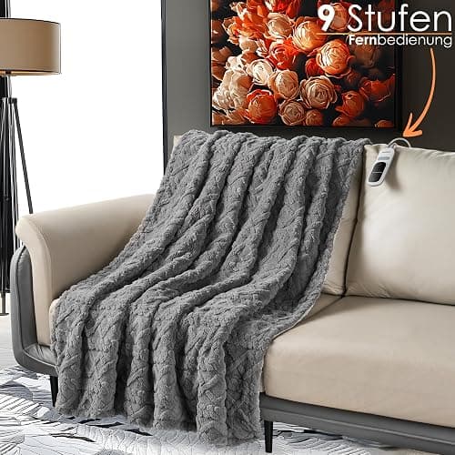 Heizdecke mit Abschaltautomatik Kuschelheizdecke 180x130cm elektrische Wärmedecke Kuscheldecke Bett Sofa Wärmezudecke Thermodecke Elektro-Wärmedecke Wärmebettdecke 9 Stufen bis 40°C waschbar thumbnail 2