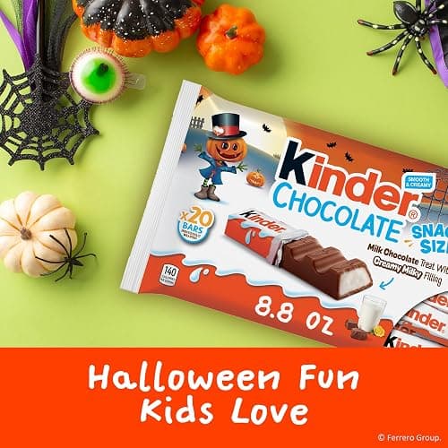 Kinder Chocolate, Milk Chocolate Bar with Creamy Milky Filling, Individually Wrapped, Snack Size, 20 Count Bag, 8.8 oz thumbnail 3