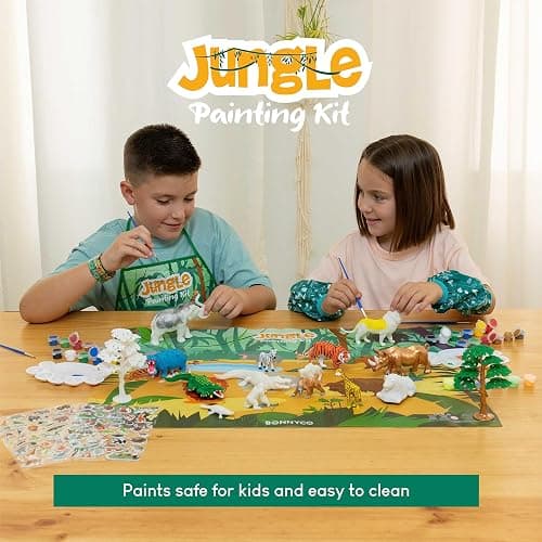 BONNYCO Animal Toys for Kids Painting Kit with 16 Figurines. Animal Kids Crafts 4-8 with Glow in the Dark, Safari Gifts for Boys and Girls. Boy Toys 3 4 5 6 7 8 9 10, Years Old Birthday Christmas thumbnail 7
