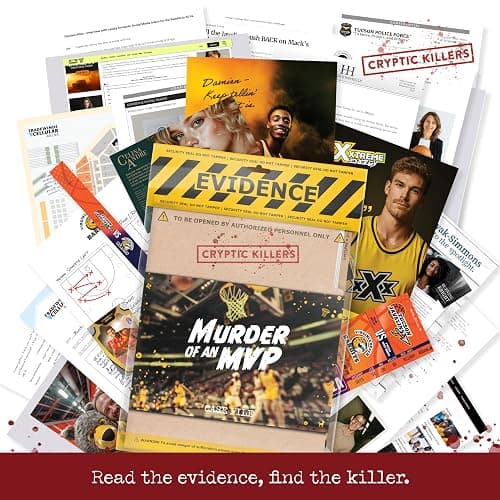 Cryptic Killers Unsolved Murder Mystery Game - Murder of an MVP - Cold Case Files Investigation - Detective Clues/Evidence - Solve The Crime - Individuals, Date Nights & Party Groups thumbnail 4