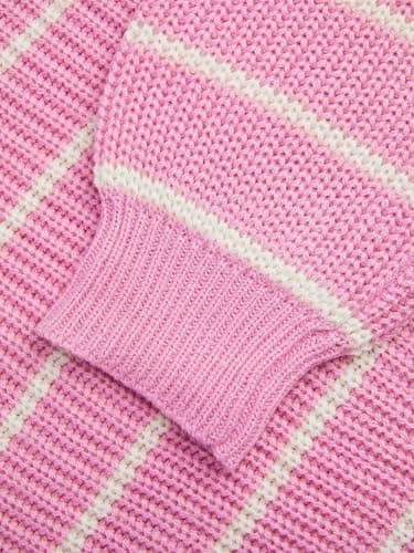 CIDER Women’s Cropped Striped Sweater Long Sleeve Crew Neck Trendy Pullover Tops thumbnail 2