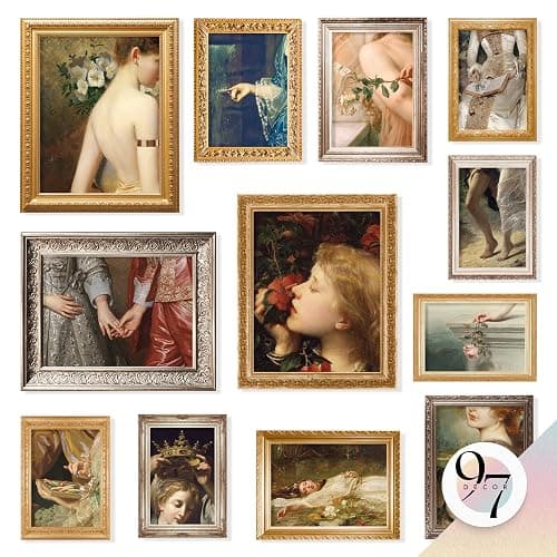 97 Decor Coquette Victorian Wall Decor - Vintage Wall Art Decor, Victorian Pictures French Lady Paintings, Maximalist Antique Decor Aesthetic Posters Romantic Art For Home Bedroom (Unframed) - Victorian - Image 1