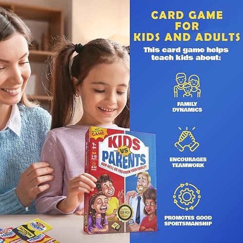 Kids VS Parents – A Hilarious Family Game with Conversation Starters & Fun Challenges – Card Game for Kids, Teens & Adults | Perfect for Game Night, Travel, or Gifts thumbnail 3