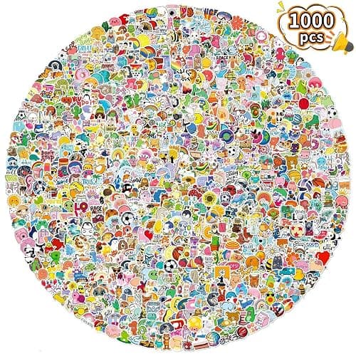1000 pcs/Set Random Theme No Repeated Cute Cartoon Stickers for Kids Teens- Small Waterproof Vinyl Decals for Laptop, Scrapbooking, DIY Crafts - Adorable Animal & Fantasy Theme Sticker Pack Gift/Deco thumbnail 3