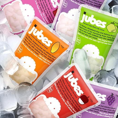 Jubes Strawberry Nata De Coco Jelly Cubes, 12.7 oz - Strawberry Coconut Jelly Cubes for Sago - Coconut Gel in Syrup Toppings for Fruit Tea, Boba, Bubble Tea, Drinks, Desserts Yogurt, Ice Cream, Beverage thumbnail 4