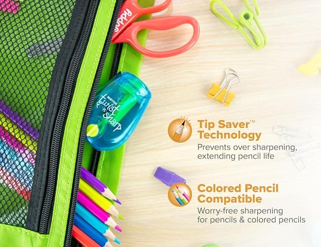 Bostitch Office Twist-n-Sharp Pencil Sharpener, for Kids & Colored Pencils, Assorted Colors (PS1-BLUE-EC) thumbnail 6