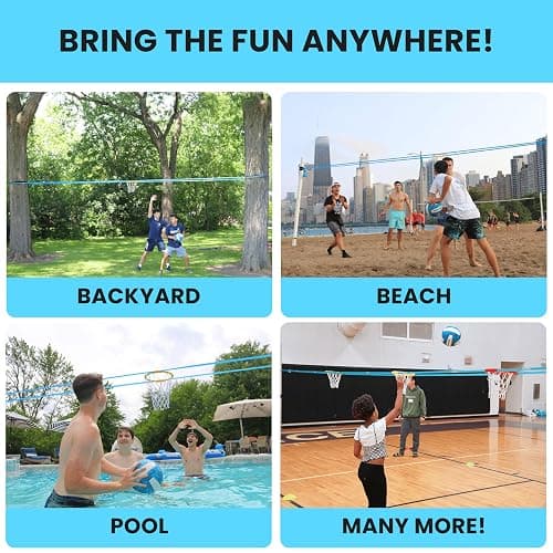 HALO BALL Portable Basketball Hoop with Adjustable Height - Play Floating Outdoor Yard Game at Beach, Lawn, Backyard, Pool, Grass - New Sport for Boys, Girls, Family thumbnail 5