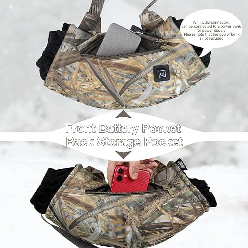 Heated Hand Muff, Electric Heating Hand Warmer Pouch, Suitable for Outdoor Hunting, Sports, Photography, Golf, Football in Cold Winter Keep Warmth (Batteries no Including) thumbnail 3