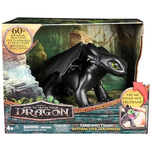 DreamWorks Dragons How to Train Your Dragon, Tame & Train Interactive Toothless with 60 Sounds & Reactions, Kids Toys for Boys & Girls Ages 4 & up thumbnail 6