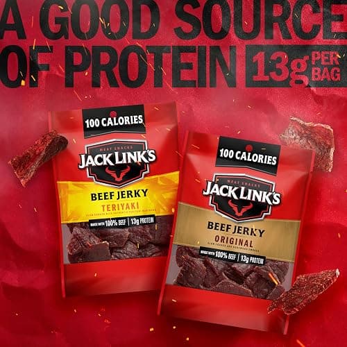 Jack Link's Beef Jerky Variety Pack - Original and Teriyaki - (9 Pack) 1.25 oz Bag - Ready to Eat Protein Snacks - 13g Protein per Serving - Made with 100% Real Beef thumbnail 5