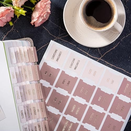DiverseBee Laminated Bible Tabs (Rose Gold Embossed Lettering), Bible Journaling Supplies, Bible Book Tabs, Christian Gift, 73 Bible Tabs for Women and Men, Includes 4 Blank Tabs (Pearl) thumbnail 2