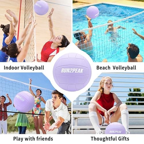 RUN2PEAK Soft Touch Volleyball Ball Gifts for Teen Girls Kids Youth Team Beginners Durable Volleyballs for Outdoor Indoor Beach Pool Water Play Official Size 5 Training Practice Volley Ball thumbnail 4