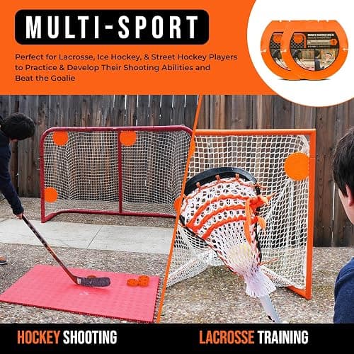 Top Shelf Targets 4 Pack Magnetic Hockey & Lacrosse Goal Targets - 8-Inch Orange thumbnail 5