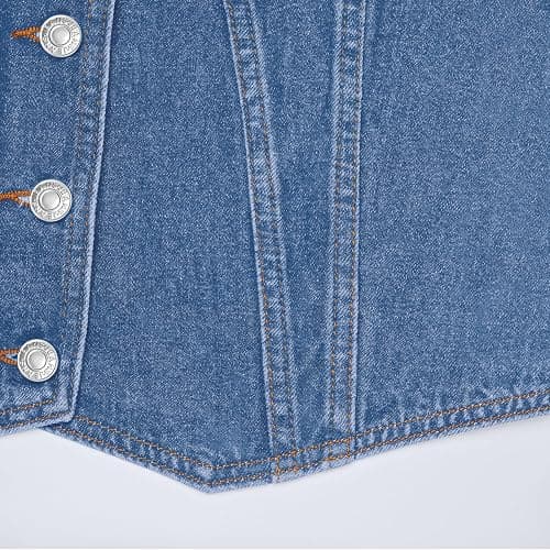 LYHIPSS Denim Vest Women V Neck Jean Vest Tops for Women Sleeveless Button Down Summer Outfit Denim Tops thumbnail 4