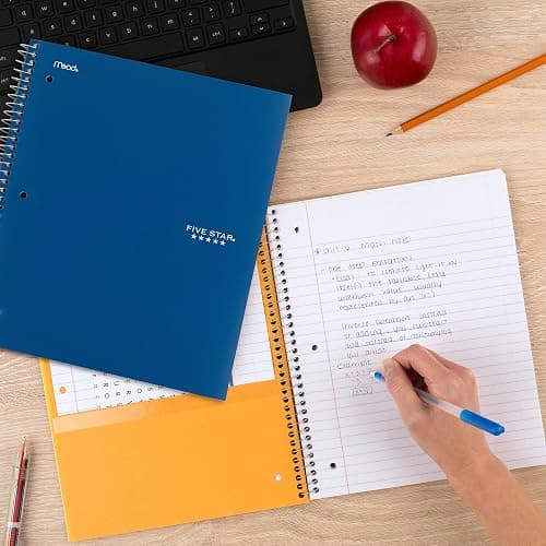 Five Star Spiral Notebook + Study App, 3 Pack, 3 Subject, College Ruled Paper, Fights Ink Bleed, Water Resistant Cover, 8-1/2" x 11", 150 Sheets, Green, Red, Blue (820193) thumbnail 2