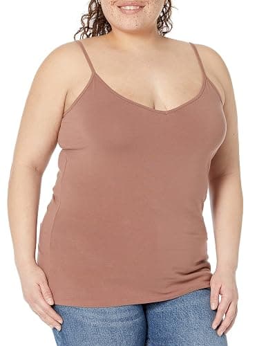 Amazon Essentials Women's Slim-Fit Knit V-Neck Layering Cami (Available in Plus Size), Pack of 4 thumbnail 7