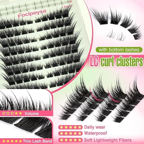 Fox Eye Eyelash Clusters Natural Volume Lashes Clusters Cat Eye Lash Extensions Wispy Cluster Eyelash Extensions Lightweight Waterproof Eyelashes Extension for Effortless Volume Salon Effect Lash thumbnail 3