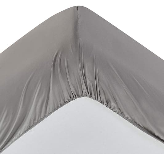 Home Beyond & HB design - Fitted Sheet, Ultra Soft Brushed Microfiber, Wrinkle Fade & Shrinkage Resistant, Deep Pocket Bed Sheet (Full or Double, Grey) thumbnail 3