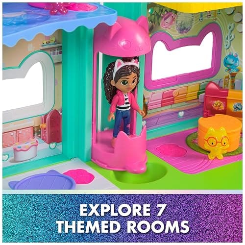 Gabby's Dollhouse: The Movie, Meow-Mazing Interactive Dollhouse, 7 Rooms, LCD Screen Eyes, Figures, Sound FX, Kids Toys for Girls & Boys Ages 3 and Up thumbnail 6