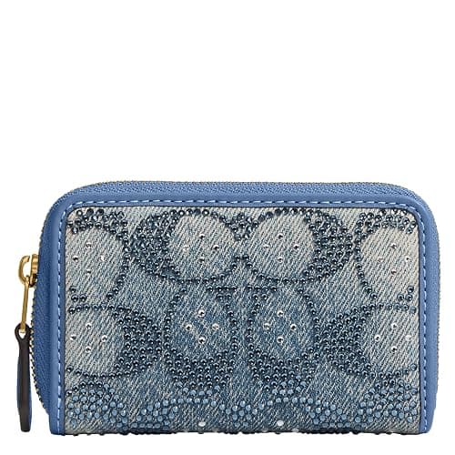 Essential Small Zip Around Card Case in Crystal Signature Denim - Image 1