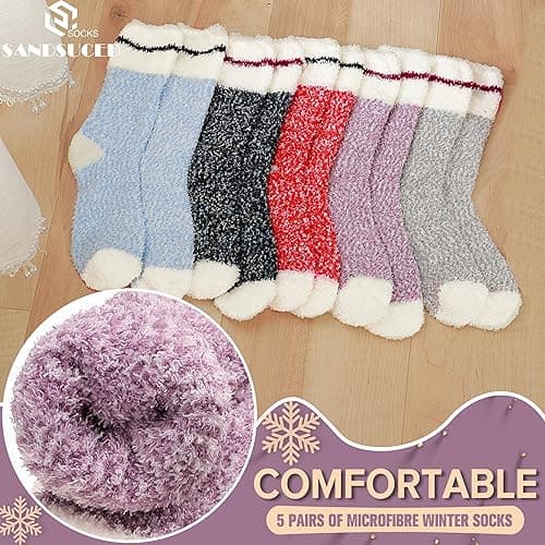 Womens Fuzzy Socks Fluffy Slipper Winter Warm Thick Plush Fleece Sleep Soft Home Socks thumbnail 6