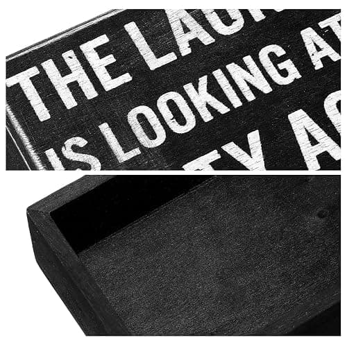 Jetec Farmhouse Laundry Room Decor Funny Room Box Signs Rustic The Laundry Is Looking at Me Dirty Again Wood Box Sign for Home Bathroom Decoration, 6 x 3.54 x 1.77 Inches(Black) thumbnail 4