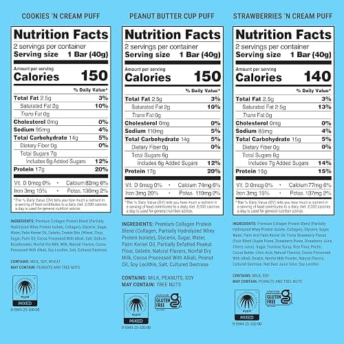 BUILT Bar Puff Protein Bars - Variety Pack - 15-17g Protein Snack Bars with Collagen - Calorie Conscious & Gluten Free - 12 Count thumbnail 3